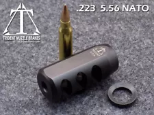 1/2x28 223 Nitride muzzle brake with crush washer. Made in the U.S.A.