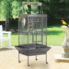 Rolliing Wrought Iron Play Top Parrot Bird Cages for African Grey Small Conure