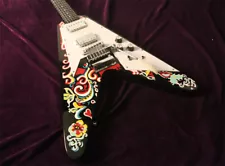 '67 Jimi Hendrix Flying V Psychedelic Electric Guitar Mahogany Body Fast Ship