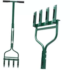 Lawn Aerator Tool 42 Inch Manual Core Plug Aerator with 4 Slope Top Half Open