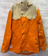 Burton Jacket DryRide Mens M Orange Lined with Fish Print Mountain Dew Snowboard