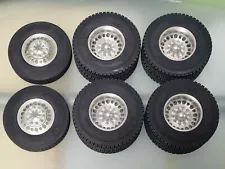 Tamiya 1/14 RC4WD Spike Aluminum Front & Rear Semi Truck Wheel Rim Falken Tire