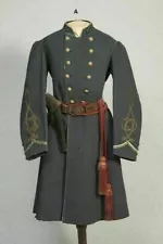 New Men Gray British Civil War General Wool Jacket Long Coat, Only Coat For Sale