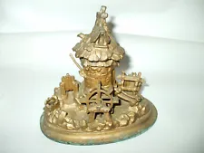 Antique Metal Inkwell Cottage with a Water Wheel - Read Desc.