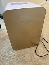 Cooluli 10L Mini Fridge for Bedroom - Car, Office Desk & 10 Liter, Gold