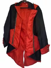 Reversible Costume Jacket Coat Cosplay Gothic Assassins Creed Size LBlack Red