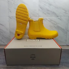 Hunter Original Chelsea Boot Short Waterproof Yellow Rain Boots Women's Size 9