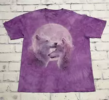 The Mountain Shirt XL Magenta Tie Dye Wolves Moon Nature Wildlife