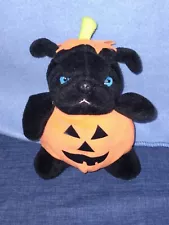 New ListingBlack Pug Pumpkin Halloween Costume Sugar Loaf Plush 6" Dog Blue Eyes Frenchie