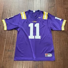 NIKE Team LSU Tigers Football Jersey 11 Size M Purple Louisiana State Dri Fit