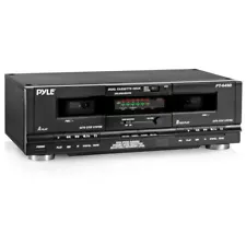 Pyle PT649D.5 Dual Stereo Cassette Deck Player System Music & Audio Recording