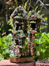 Fairy House Fully Decorated and Has Lights Just Magical