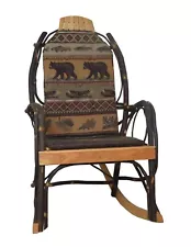 Amish Hickory Rocking Chair Pad Cushion Set in Bear Creek Fabric