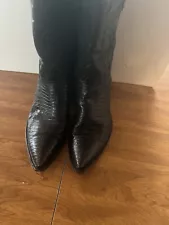 Womens Stallion Black Alligator Cowboy boots