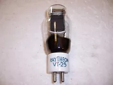 RAYTHEON VT-25 PORCELAIN BASE RADIO VACUUM TUBE, TV-7 TESTED