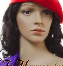 Female Head for Displaying Full body Mannequin, LifeSize Realistic Head-F2+1wig