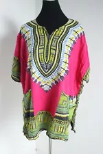 Jackpot Womens Vintage African Style Short Kaftan - Pink - Free Size (E61)