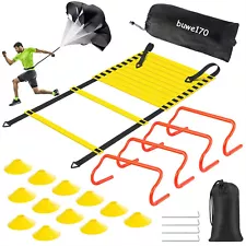 Agility Ladder Speed Training Equipment Set Running Parachute Cones for Football