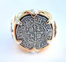 1622 Sao Jose Shipwreck Spanish Treasure Coin Ring 925 Gold Vermeil