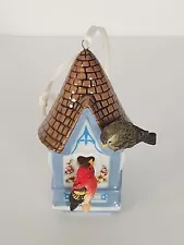 Birdhouse Ornament 2000 Bradford Editions Finch Landing #68563 Porcelain