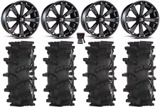 MSA Kore 14" Wheels Black 28" Outlaw Max Tires Sportsman 550 850 1000