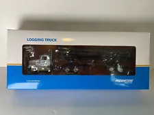 1/64 White Western Star 4900 w/ Logging Trailer by First Gear (2010 Progressive)