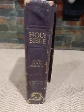 1983 Holy Bible KJV Concordance Red Letter Swaggart Ministries Leather Snap