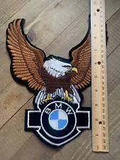 RARE Unused Vintage New Old Stock Motorcycle BMW Eagle Back Patch Emblem 10"