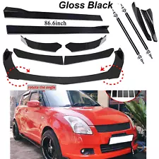 Front Bumper Lip Spoiler Splitter 86.6" Side Skirt Rear Lip For Suzuki Swift (For: Suzuki Swift Sport)