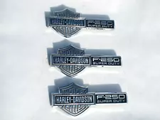 SET OF 3 GENUINE FORD 2003-07 F-250 HARLEY-DAVIDSON PICKUP TRUCK EMBLEMS BADGES