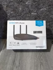 Netgear AX1800 Black Dual-Band Wi-Fi 6 Router #RAX10 New/Sealed