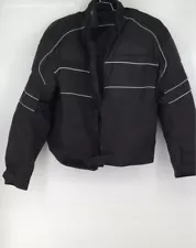 Men's Black Collared Full Zip Biker Jacket - Size Large