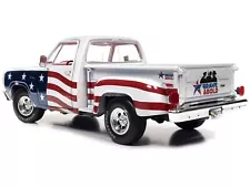 1980 Dodge D150 Adventurer Pickup Truck White with American Flag Graphics and Re