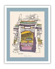 Taipei Taiwan - Vintage Airline Travel Poster by David Klein 1960s