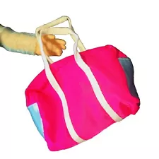 Gym Bag For 18 Inch Dolls Duffle Tote Sport Fitness Hot Pink Blue Opens Up