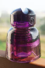 Rare Purple-Lilac Glass Insulator CD 565.1 Belarus, Russian, made in USSR