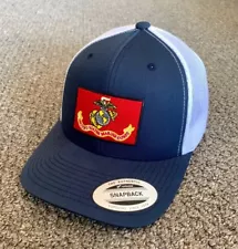 US Marines Hat USMC SnapBack Trucker Mesh Cap Custom Handcrafted in Florida