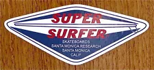 VINTAGE 60'S HOBIE SUPER SURFER SKATEBOARD STICKER, NEW VINYL