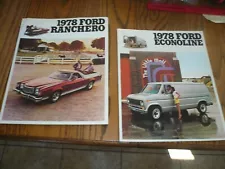 1978 Ford Econoline 1979 Ranchero Sales Brochures - Vintage - Two for One Price