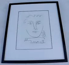 Pablo Picasso Pour Roby Face Pencil Sketch Original Etching Art Print Framed