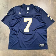 Notre Dame Football Jersey # 7 Stitched Sewn Adidas Mens Size XL Navy Blue