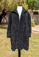 VTG 1960s Persian Lamb Astrakhan Curly Fur Retro Car Coat Swakara Custom Jacket