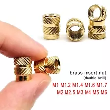 M1-M10 Twill Knurled Brass Embed Insert Nut for Hot Heat Melt Molding 3D Print