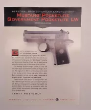 Colt Mustang Government Pocketlite Pistol 380 Exploded View Advertisement Specs