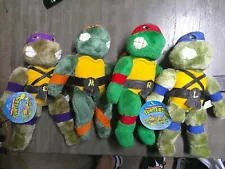 Vintage Teenage Mutant Ninja Turtles Plush Complete Set 1989 Playmates