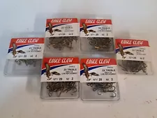 Eagle Claw Size 2 Treble Hooks Qty 120 Great For Catfish And Lures