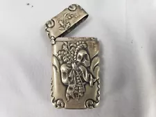 1897 ART NOUVEAU GERMAN SILVER MATCH SAFE