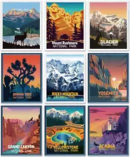 Outus 9 Pieces Vintage National Park Posters, National Park Art Prints Nature Wa