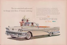 Conceived to change your ideas of luxury: Buick Limited Convertible ad 1958 T