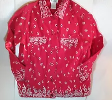 THE QUAKER FACTORY Vintage Paisley Bandana Jacket Women's Embroidered Coat